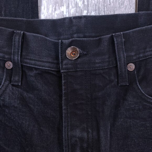 People For Peace Jeans Mens 33x34 Slim Straight Selvedge Black 12oz Denim Pants - Picture 7 of 10